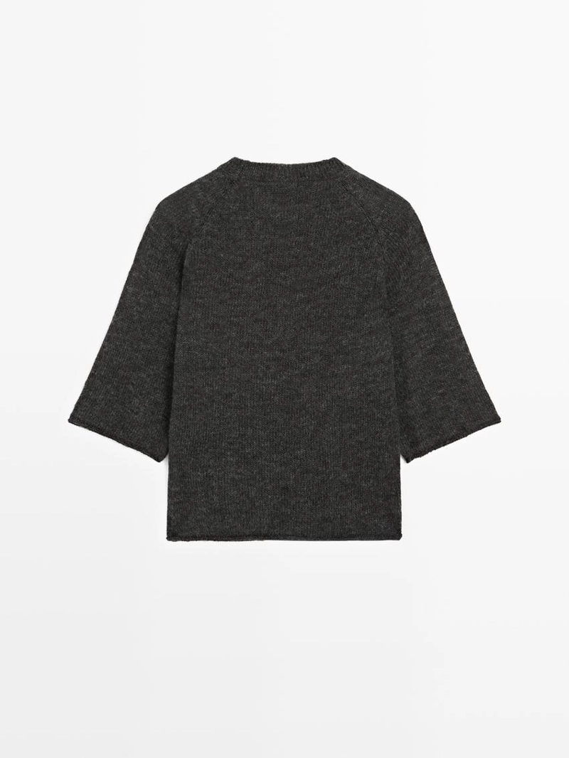 Свитер с регланом из смеси альпаки и шерсти