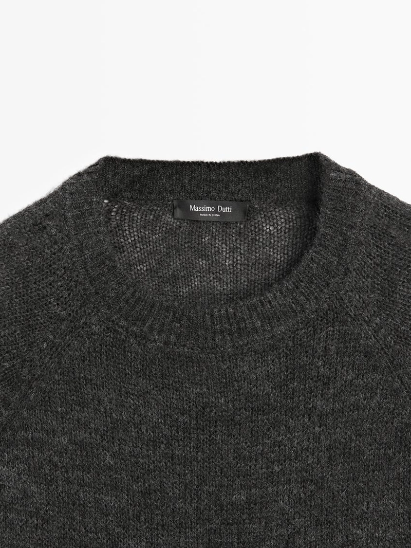 Свитер с регланом из смеси альпаки и шерсти