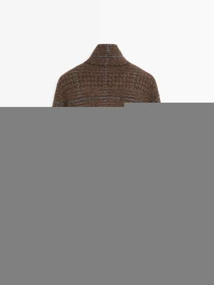 Кардиган с узором в клетку из альпаки и войлока- Заказать в России