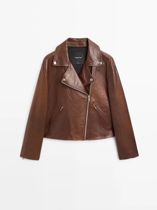 Куртка байкер из овечьей кожи- Заказать в России