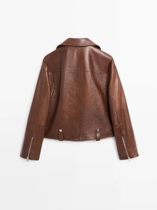 Куртка байкер из овечьей кожи- Заказать в России