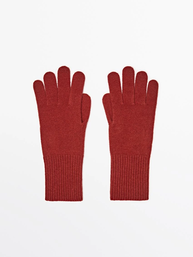 Перчатки из шерстяной смеси вязаные