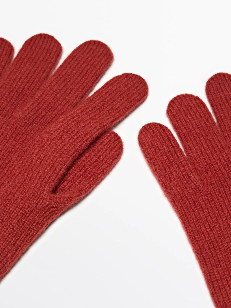 Перчатки из шерстяной смеси вязаные