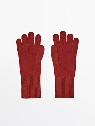 Перчатки из шерстяной смеси вязаные- Заказать в России