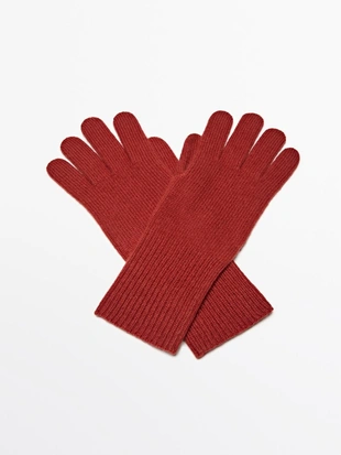 Перчатки из шерстяной смеси вязаные- Заказать в России
