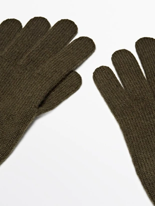 Перчатки из шерстяной смеси вязаные- Заказать в России