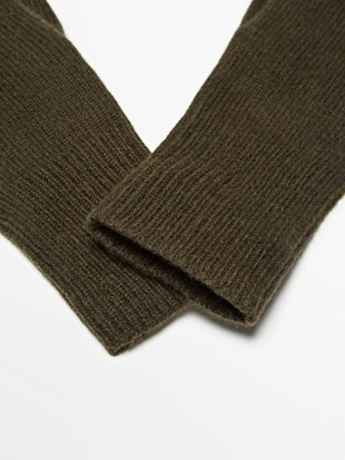 Перчатки из шерстяной смеси вязаные- Заказать в России