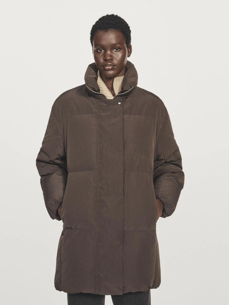 Пуховик с квадратным стежком 80% пух - 20% перо, водоотталкивающий