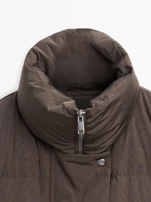 Пуховик с квадратным стежком 80% пух - 20% перо, водоотталкивающий- Заказать в России