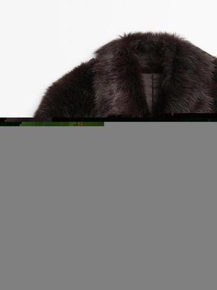 Длинное кожаное пальто с мехом- Заказать в России