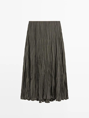 Длинная плавная плиссированная юбка- Заказать в России