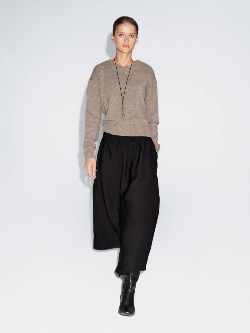 Юбка-солнце миди с эластичным поясом