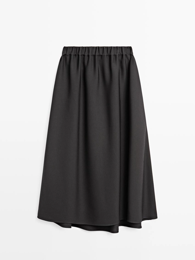 Юбка-солнце миди с эластичным поясом