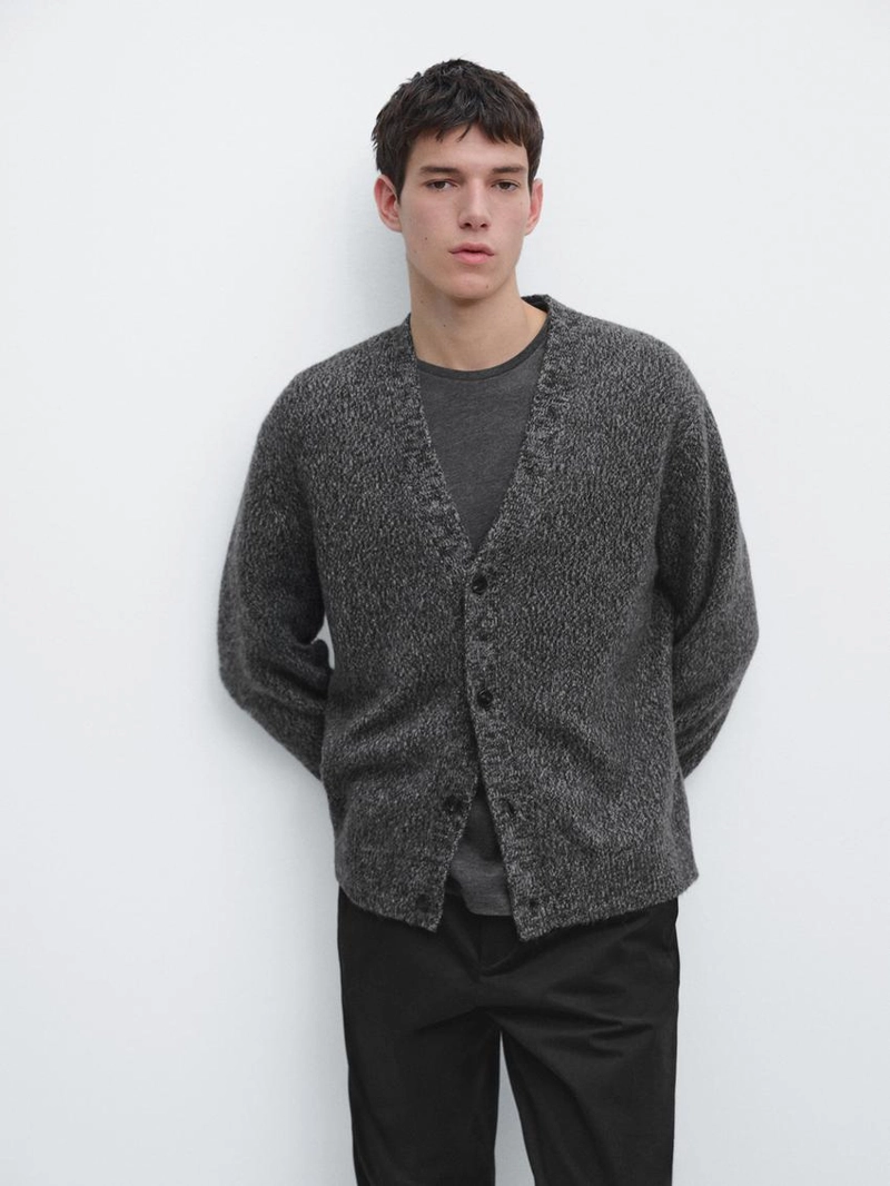 Кардиган из шерстяно-шелкового трикотажа