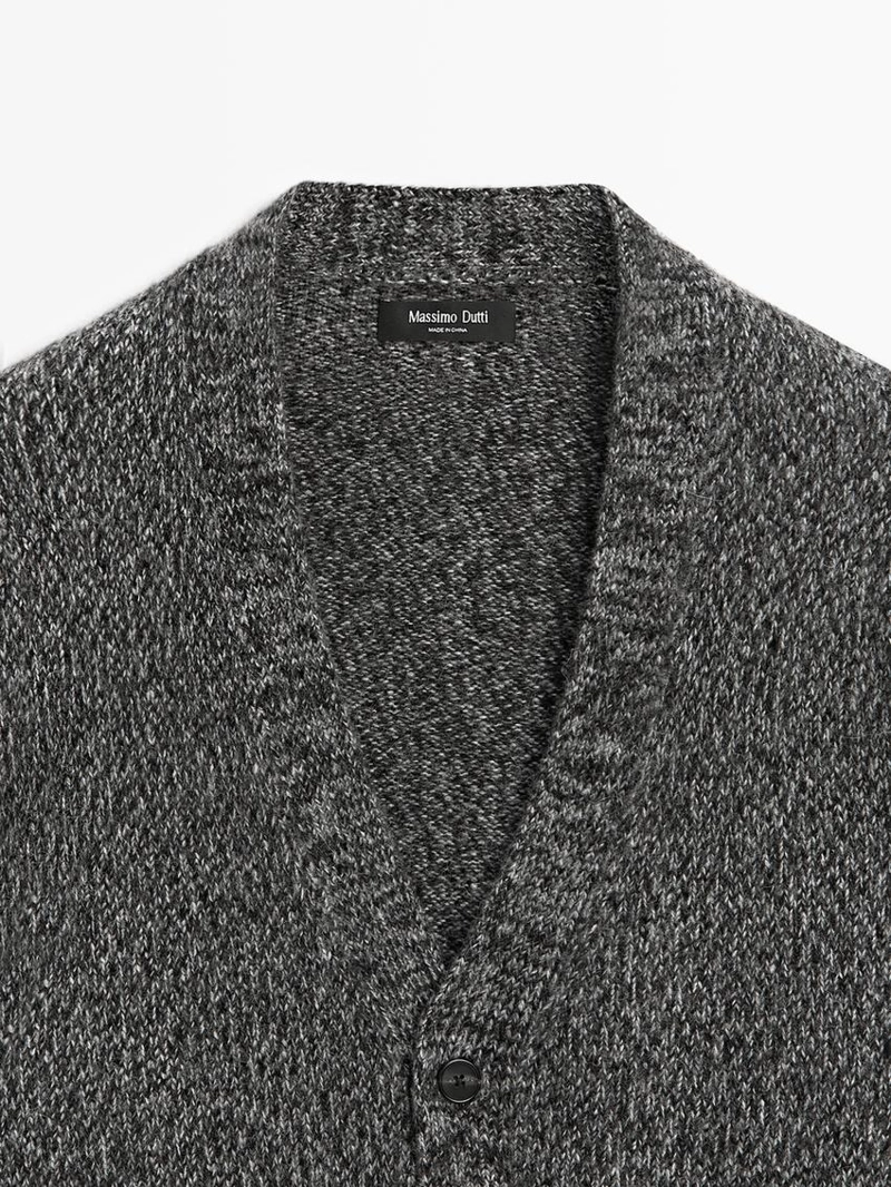 Кардиган из шерстяно-шелкового трикотажа