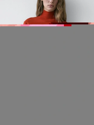 Свитер с высоким воротником из 100% шерсти- Заказать в России