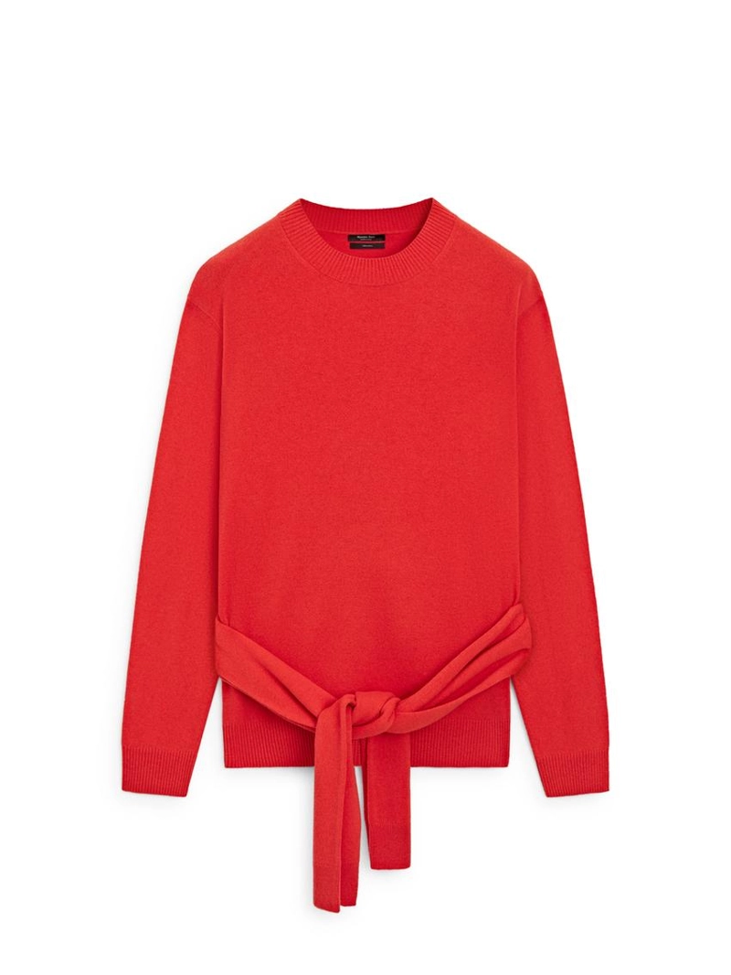 Свитер из 100% шерсти с деталями на талии