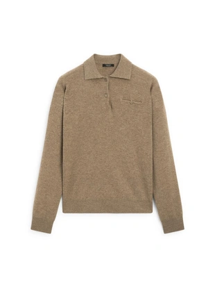 Трикотажный свитер-поло с карманом- Заказать в России