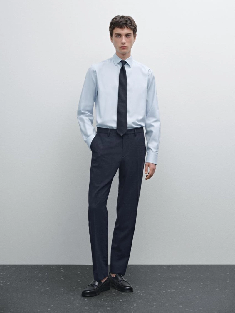 Рубашка oxford из хлопка слим-фит