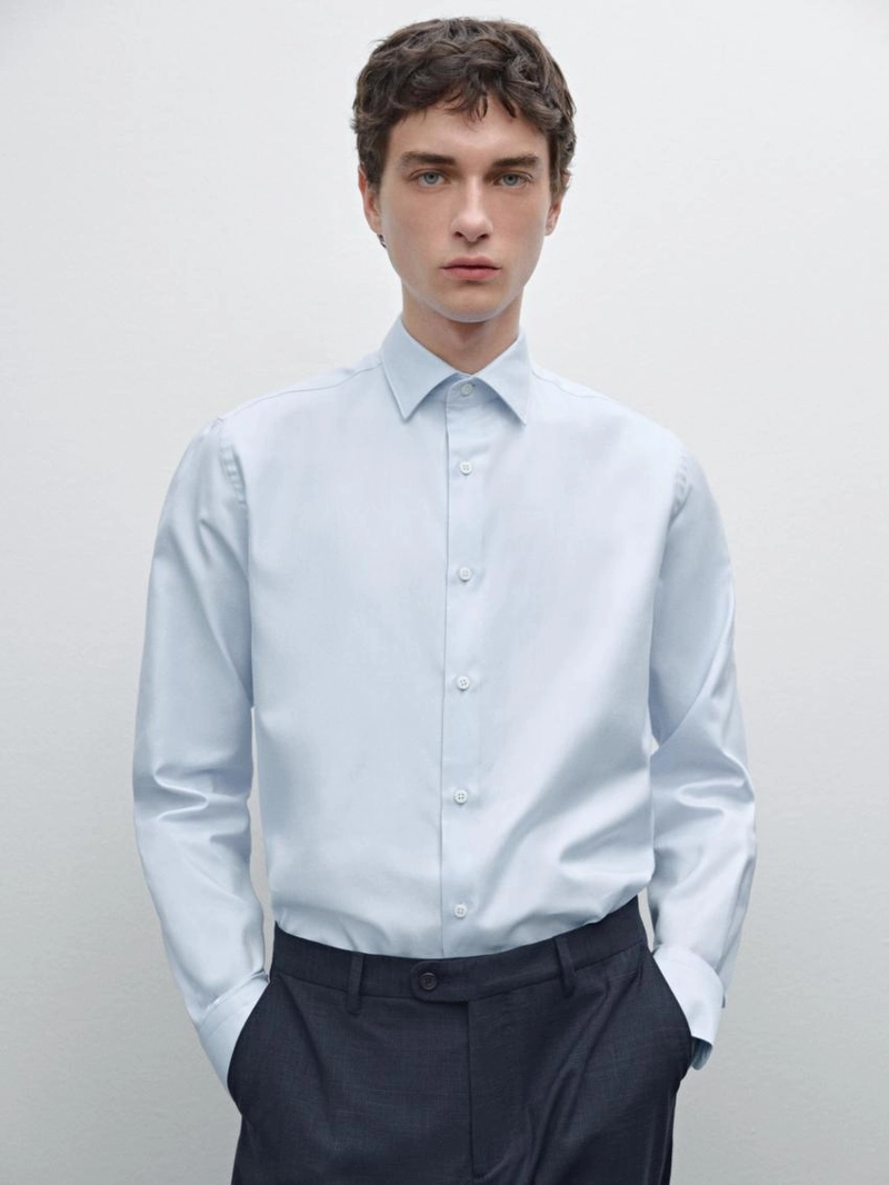 Рубашка oxford из хлопка слим-фит