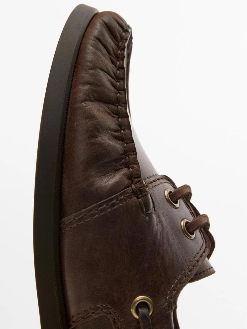 Мокасины из натуральной кожи с маслом