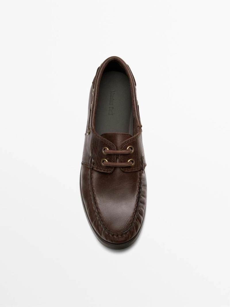 Мокасины из натуральной кожи с маслом