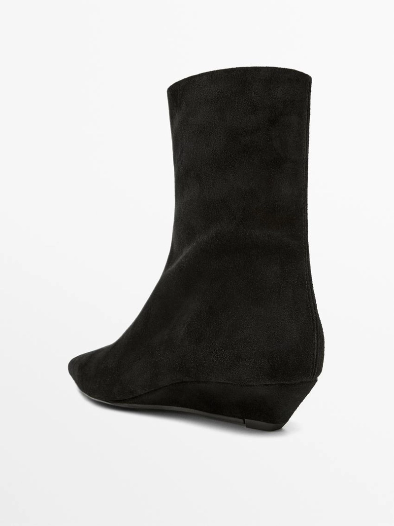 Ботильоны на платформе из разделочной кожи