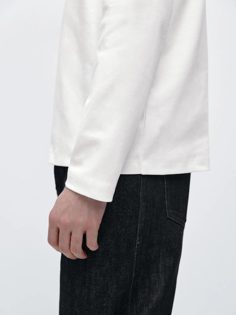 Футболка с длинным рукавом из средневесного хлопка