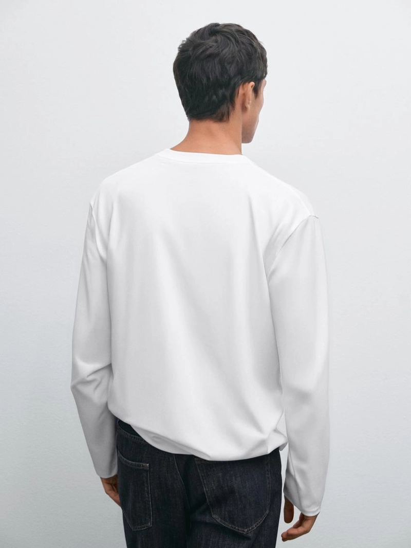 Футболка с длинным рукавом из средневесного хлопка