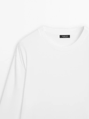 Футболка с длинным рукавом из средневесного хлопка- Заказать в России