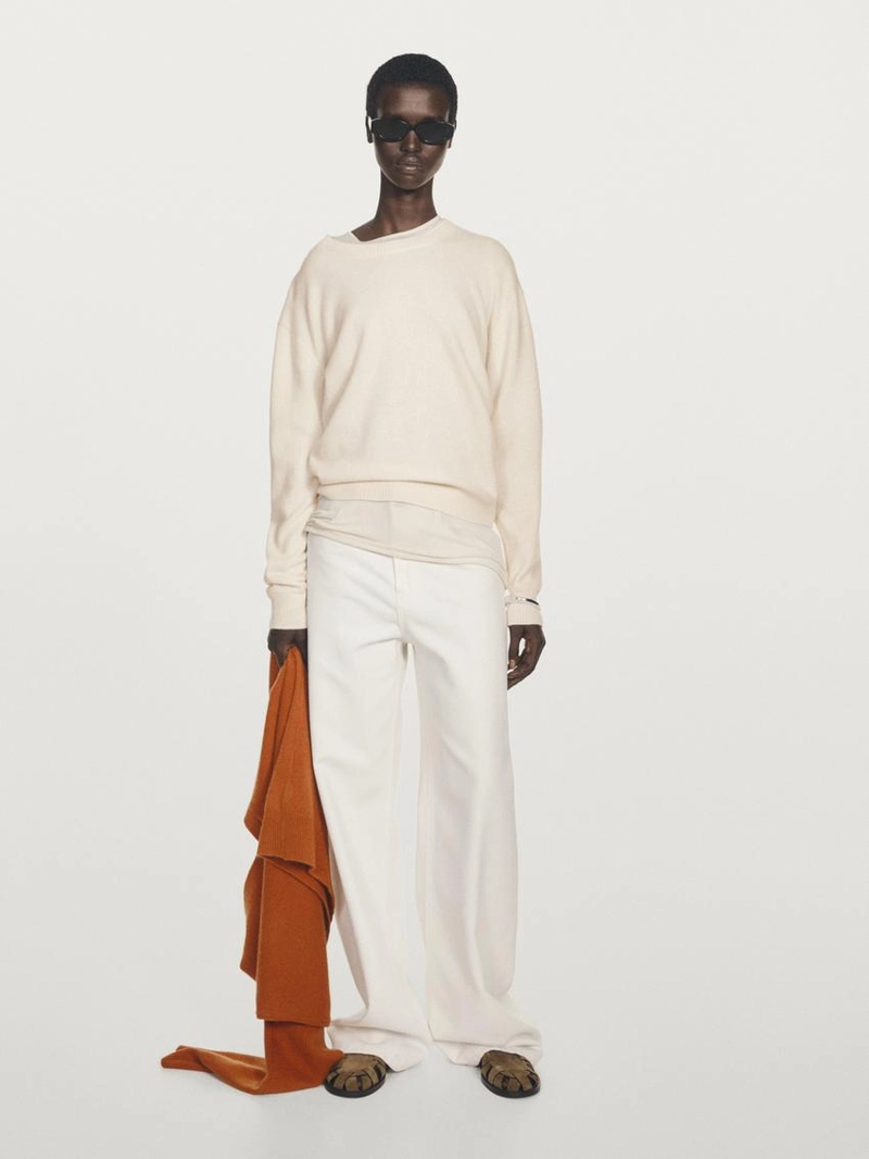 Свитер с круглым вырезом из 100% кашемира