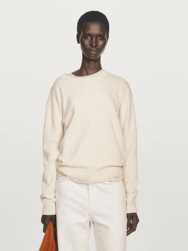 Свитер с круглым вырезом из 100% кашемира