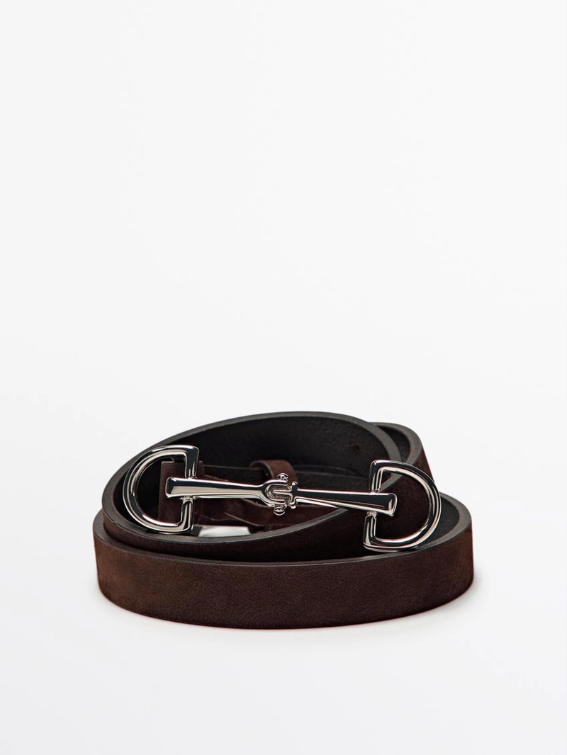 Ремень из нубуковой кожи эстетической лошади