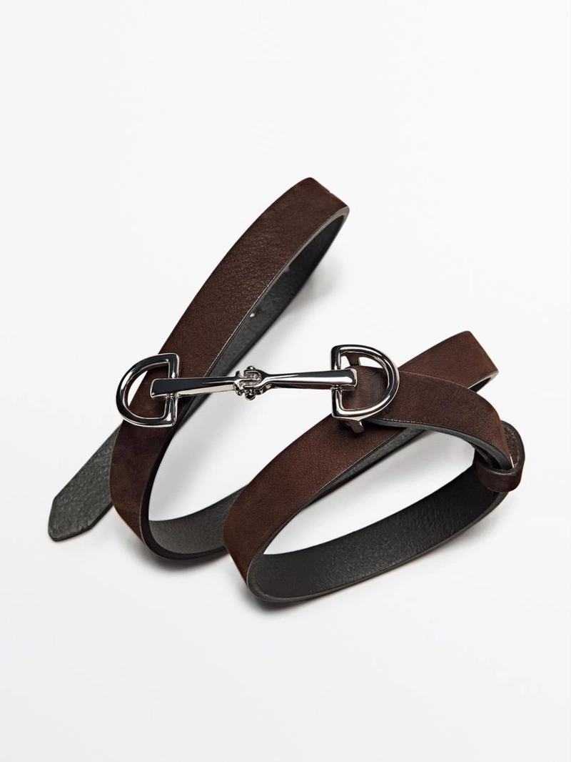 Ремень из нубуковой кожи эстетической лошади