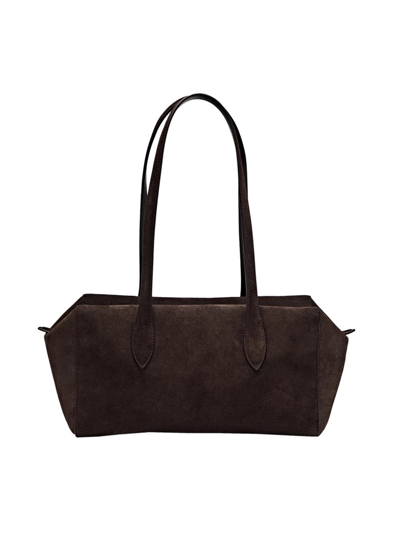 Сумка из замши с коричневей отделкой