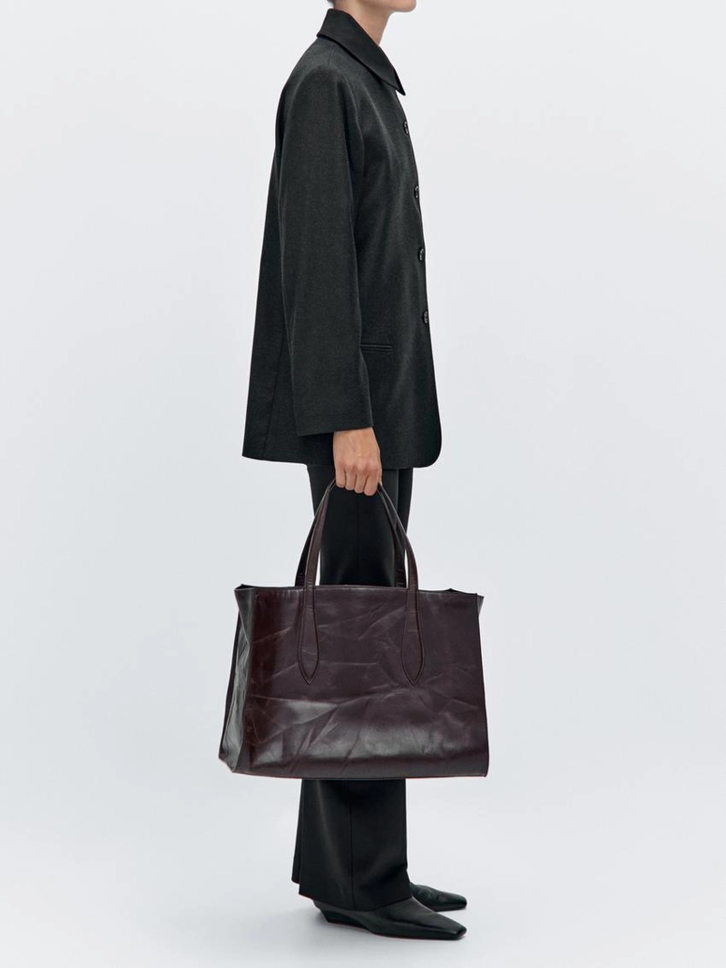 Сумка maxi md icon из потертой натуральной кожи