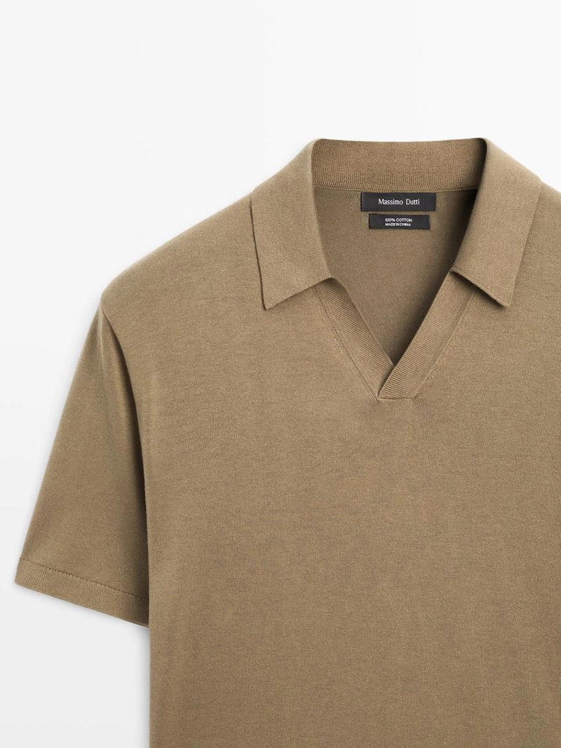 Поло из хлопка с короткими рукавами