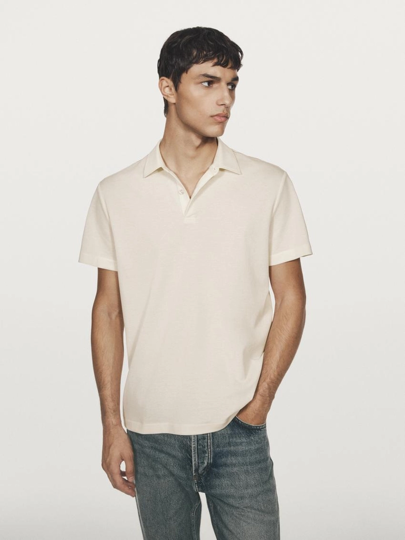 Поло с коротким рукавом и контрастными швами