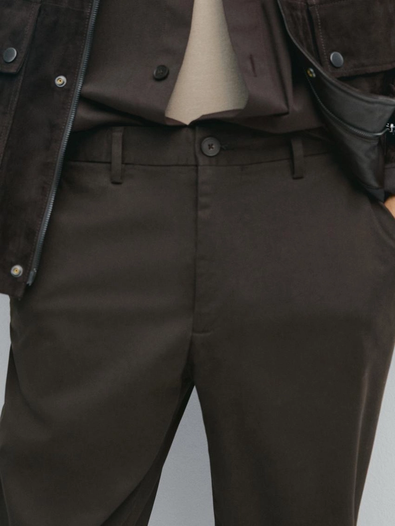 Брюки из 100% хлопка в строгом крое