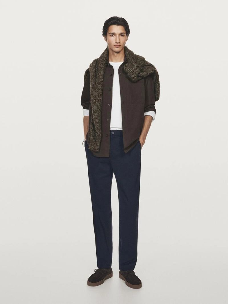 Брюки из 100% хлопка в строгом крое