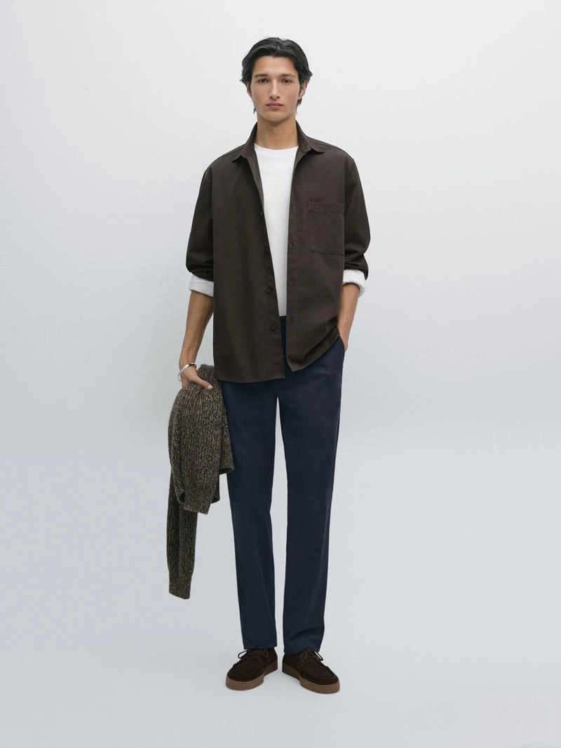 Брюки из 100% хлопка в строгом крое