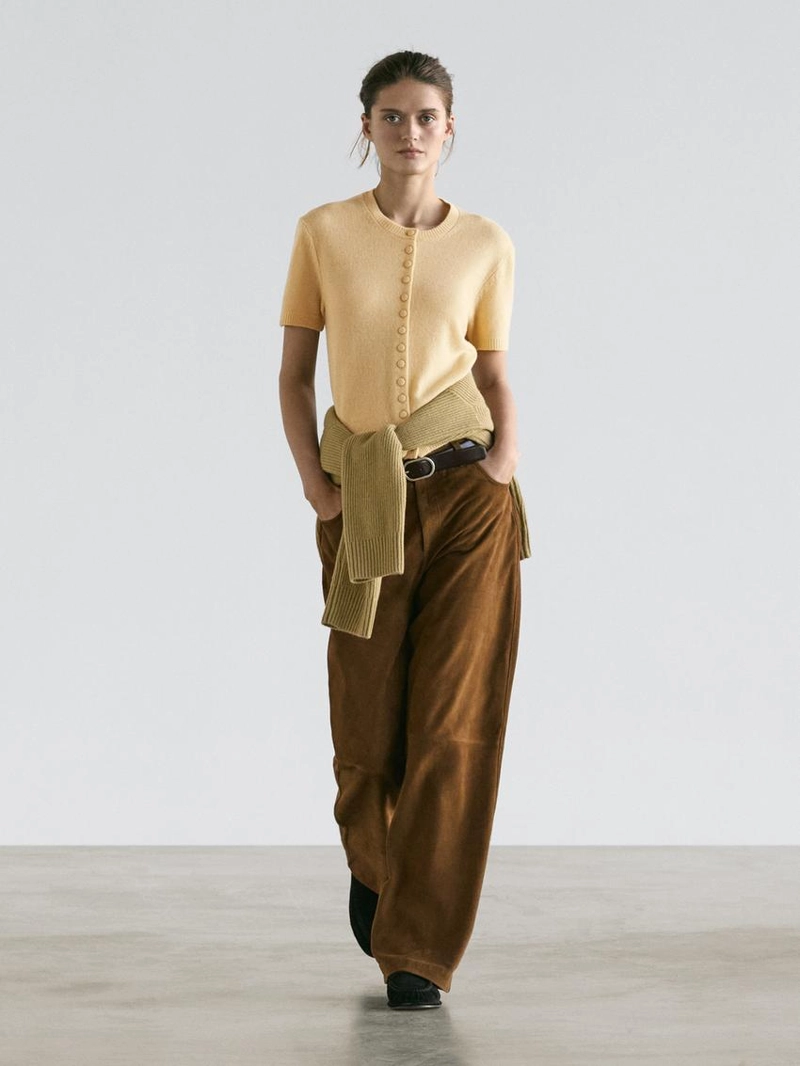 Кардиган из шерсти с коротким рукавом