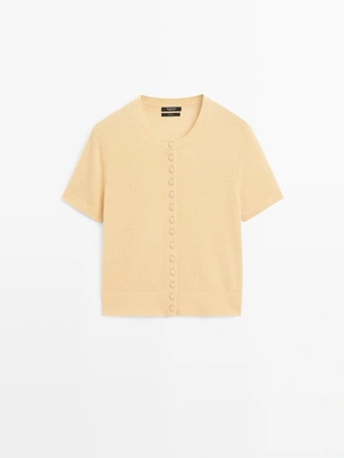 Кардиган из шерсти с коротким рукавом- Заказать в России