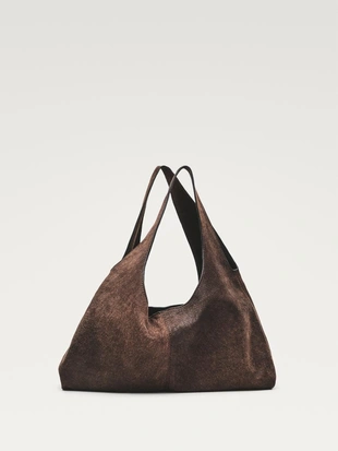 Сумка из мягкой кожи нубука среднего размера- Заказать в России