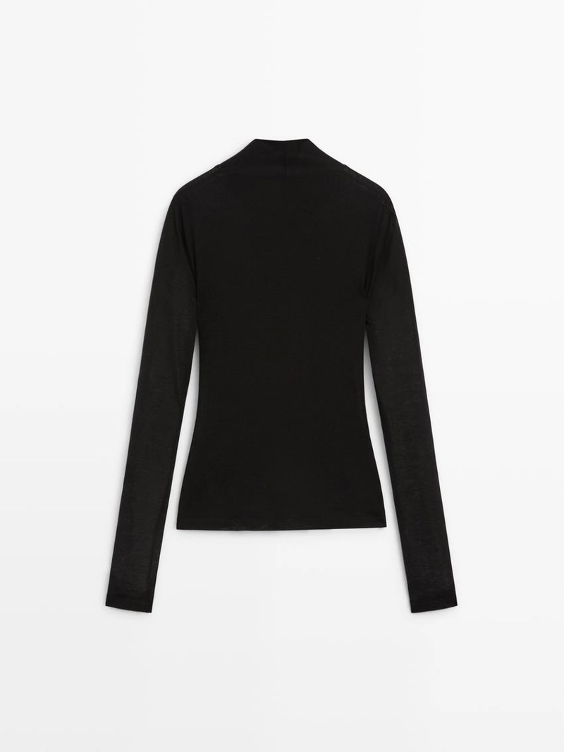 Топ с перекрещивающимися лямками из льна и шерсти