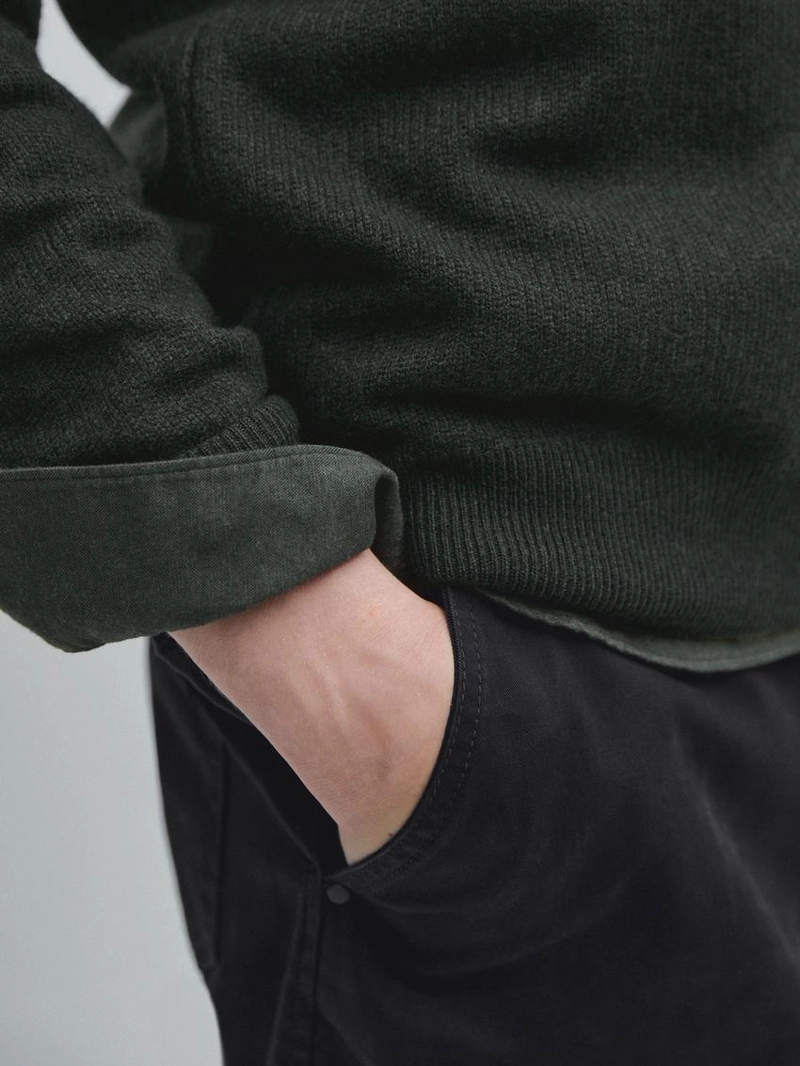 Поло свитер из шерсти с молнией