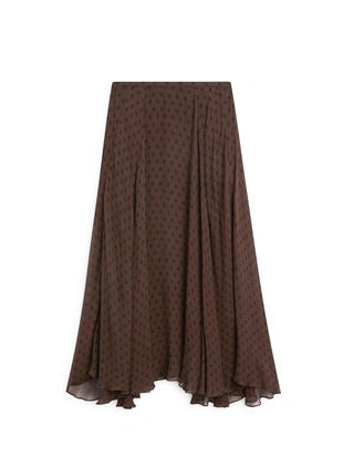 Юбка-миди в горох с расклешенным подолом- Заказать в России