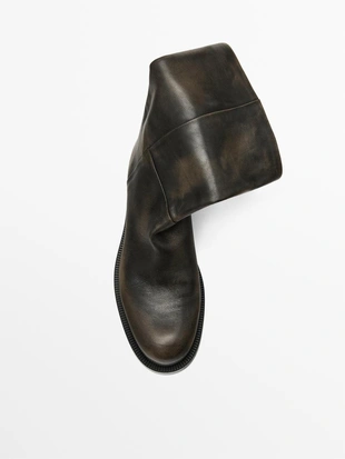 Ботинки из мягкой кожи с начесом- Заказать в России