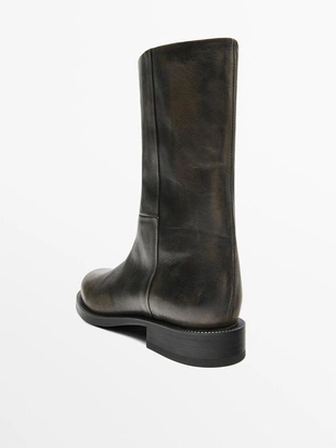 Ботинки из мягкой кожи с начесом- Заказать в России