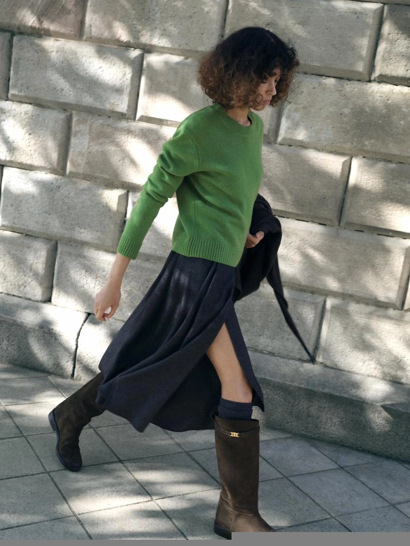 Сапоги для верховой езды из замши с напылением масла